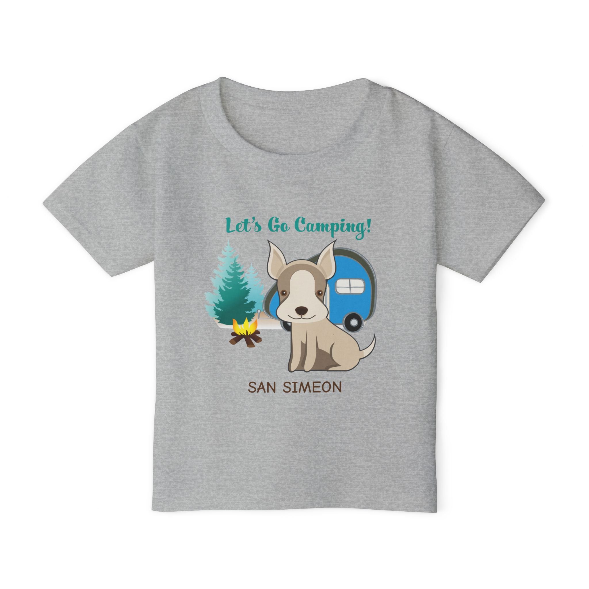 Toddler Camping T-Shirt | Lets Go Camping Design San Simeon | Kids Outdoor Adventure Tee, Birthday Gift, Nature Lover Apparel