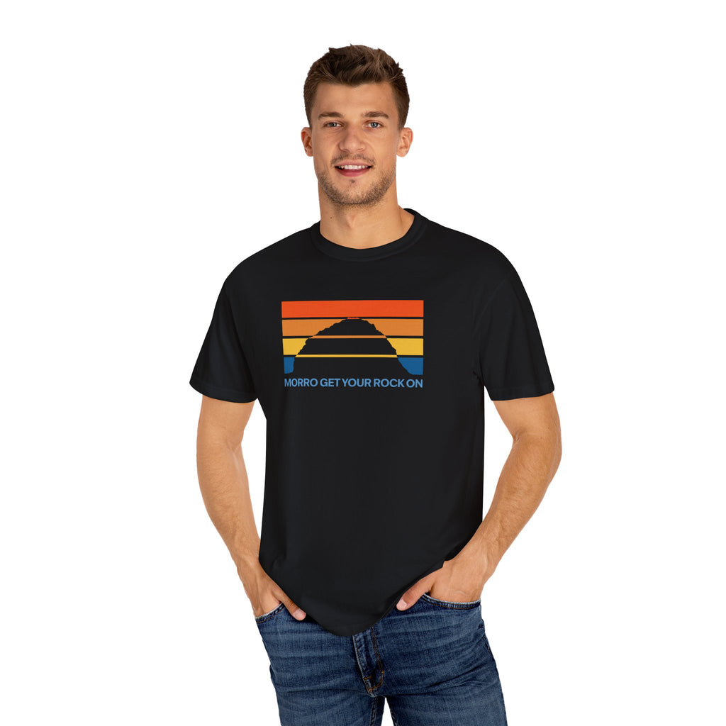 Morro Bay Rock Garment-Dyed T-Shirt | Casual Outdoor Wear, Travel Tee, Unisex Apparel, Eco-Friendly Style