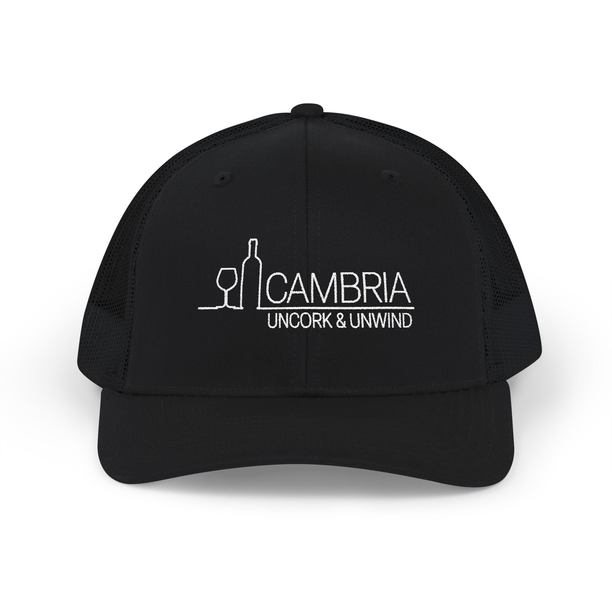 Unwind in Style: Cambria Embroidered Snapback Trucker Cap, Casual Accessories, Outdoor Fashion, Wine Lovers Gift, Summer Essentials