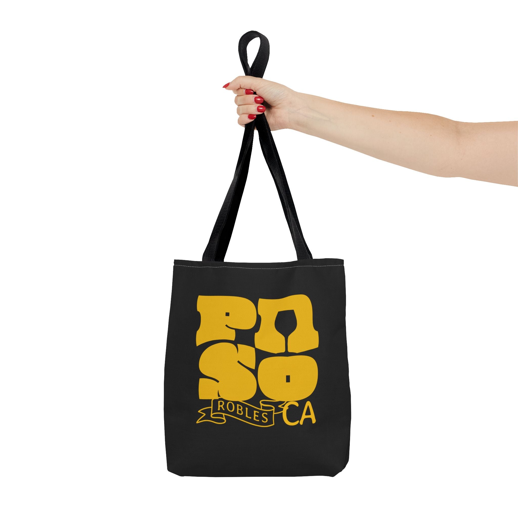 Paso Robles CA Retro Tote Bag - Vintage Yellow Logo AOP Canvas Tote