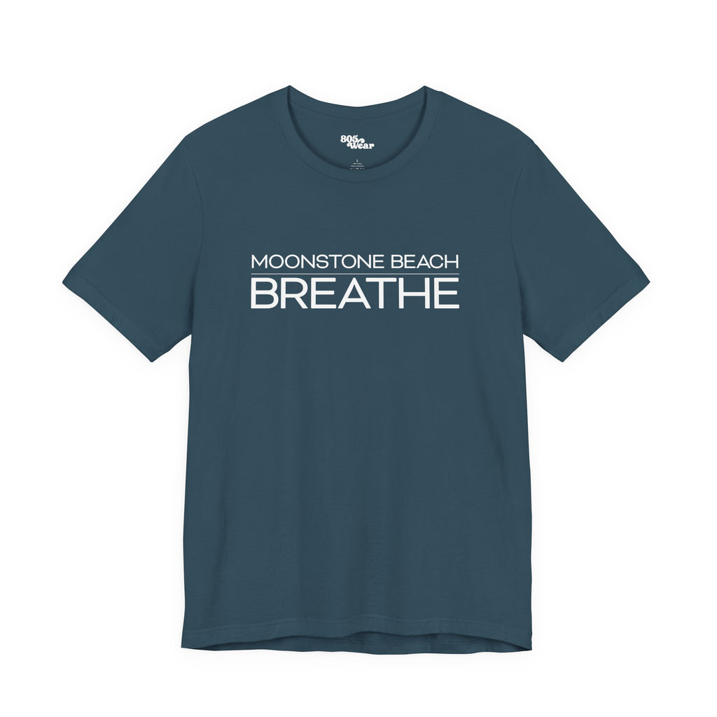 Moonstone Beach Breathe Tee, Ocean Lover Shirt, Coastal Vibes T-Shirt, Relaxation Top, Beach Vacation Apparel, Summer Graphic Tee