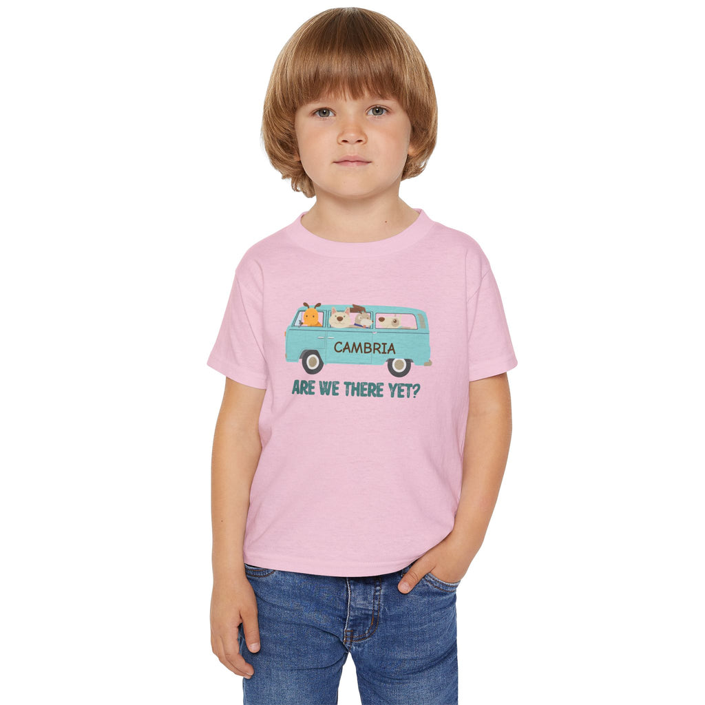 Toddler T-shirt, Cute Dogs in a Bus on the Way to Cambria, Dog Lover Tee, Kids Animal Graphic Shirt, Puppy Print Top, Fun Pet Design Apparel