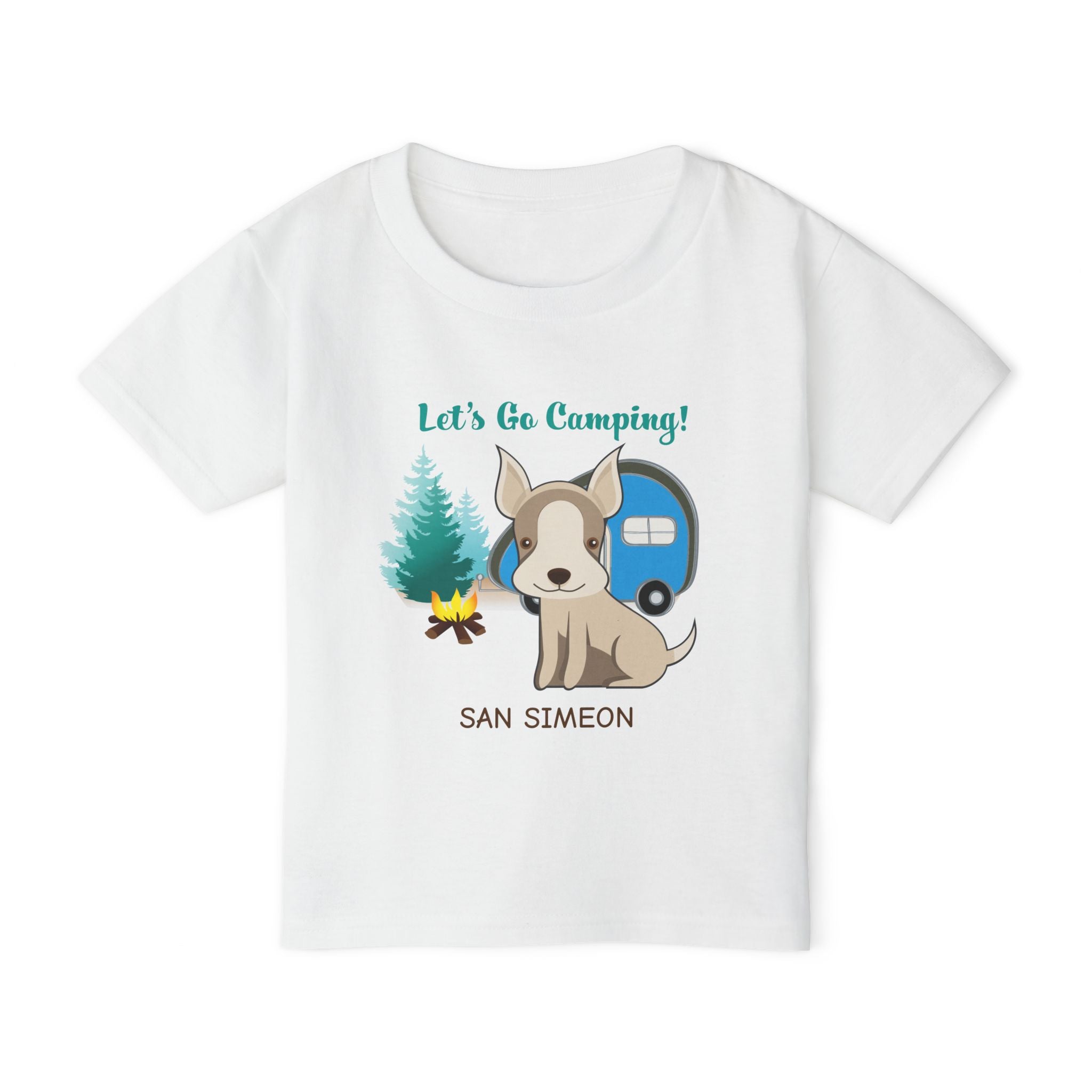 Toddler Camping T-Shirt | Lets Go Camping Design San Simeon | Kids Outdoor Adventure Tee, Birthday Gift, Nature Lover Apparel