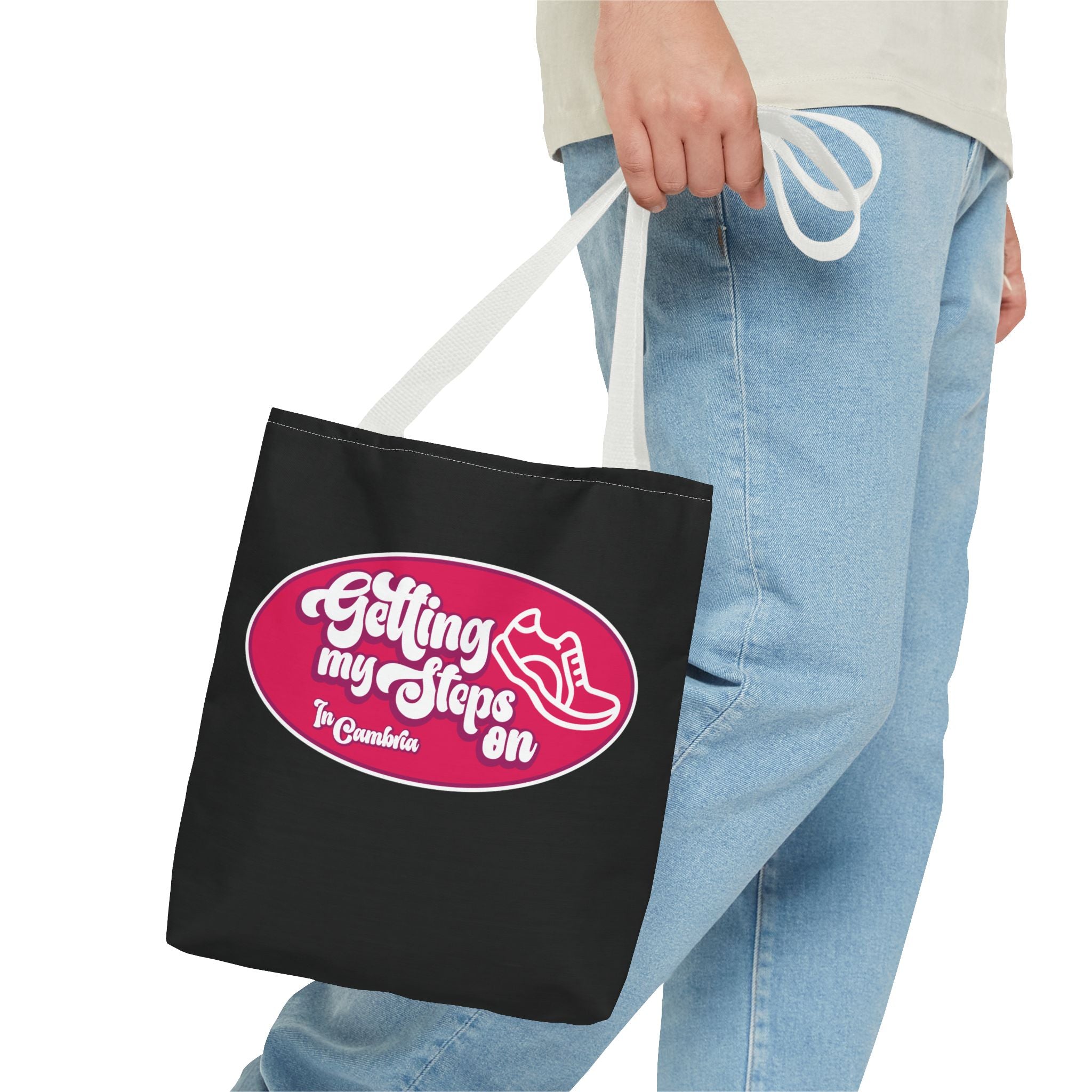 Getting My Steps On Tote Bag, Perfect Gym Bag, Fitness Tote, Walking Enthusiast Gift, Motivational Carryall