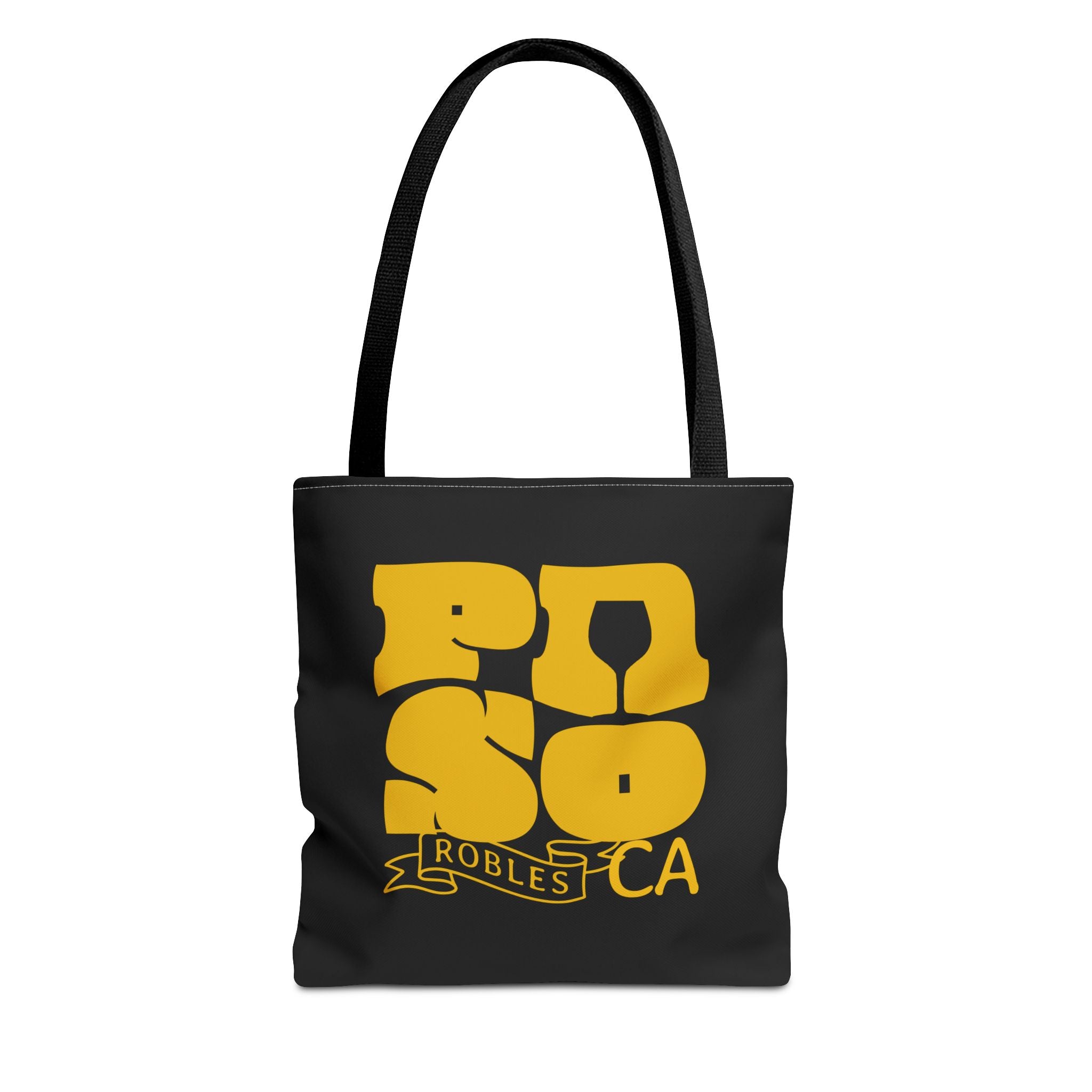 Paso Robles CA Retro Tote Bag - Vintage Yellow Logo AOP Canvas Tote
