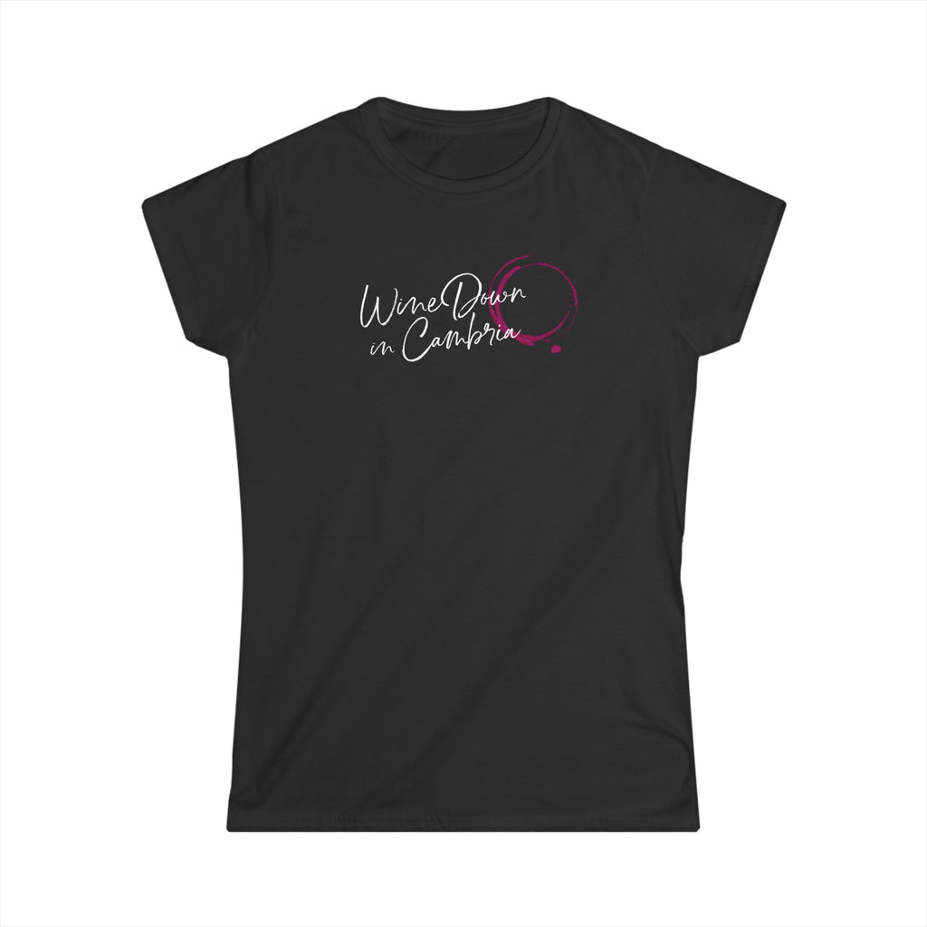 Wine Down in Cambria Women's Tee - Relaxed Style for Wine Lovers, Casual Wear, Gift for Her, Wine Tasting Events, Summer Outings
