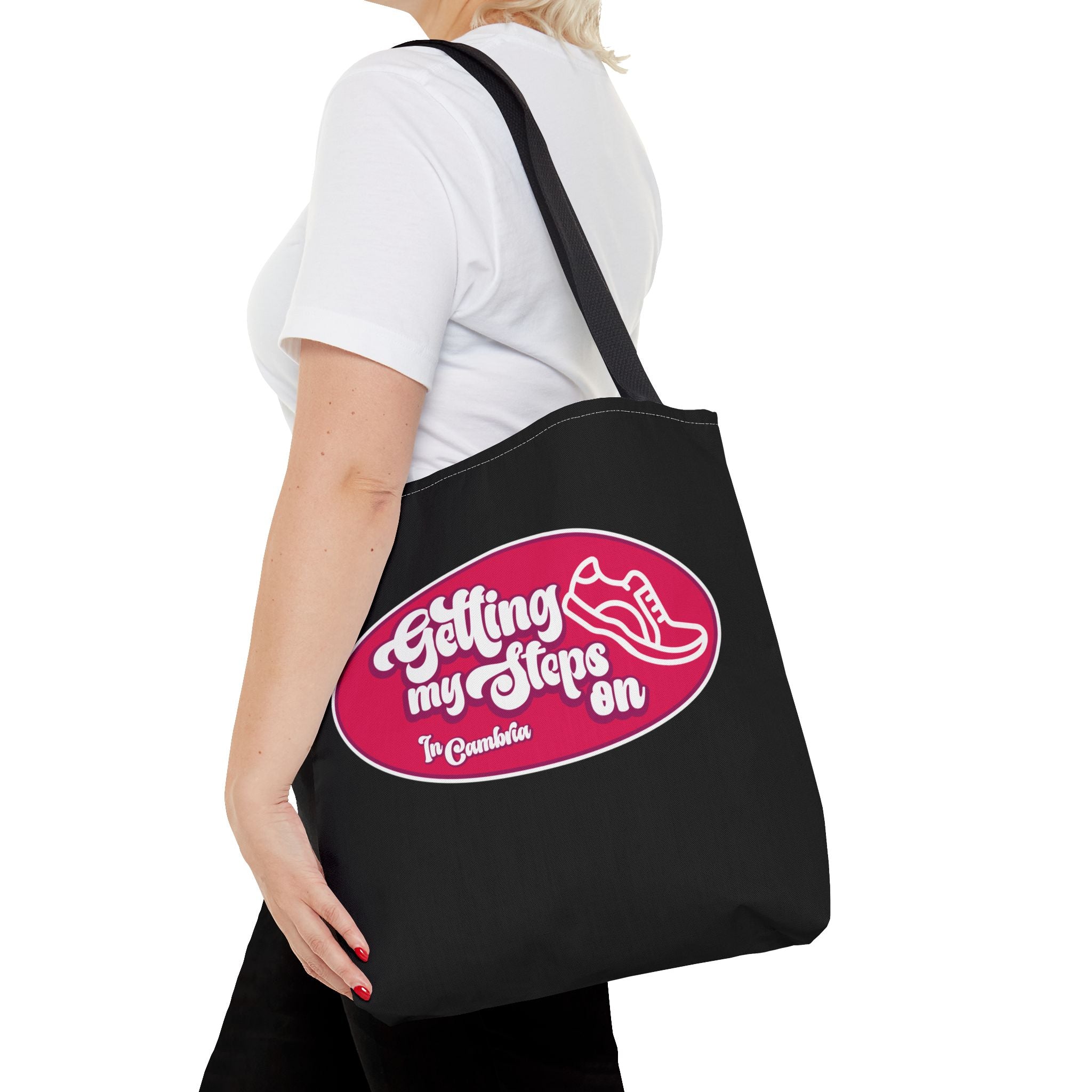 Getting My Steps On Tote Bag, Perfect Gym Bag, Fitness Tote, Walking Enthusiast Gift, Motivational Carryall